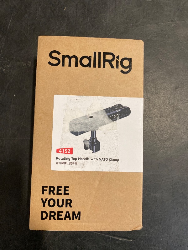 Photo 1 of SmallRig Rotating Top Handle with NATO Clamp, Lightweight NATO Top Handle for Camera Cage, Maximum Capacity 15KG, One-Key Rotation 360°, with Cold Shoe Mount & 1/4''-20 Threaded Holes - 4152