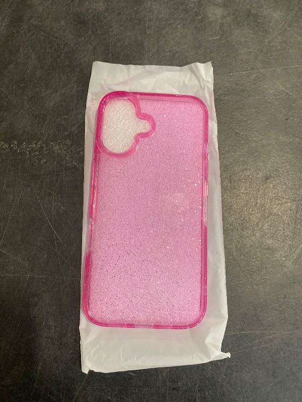 Photo 1 of JETech Glitter Case for iPhone 16 6.1-Inch, Bling Sparkle Shockproof Phone Bumper Cover, Cute Sparkly for Women and Girls (Pink)