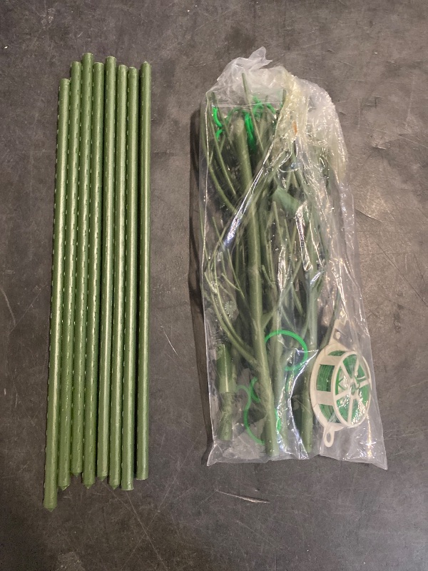 Photo 1 of 8 Pack Monstera Plant Support Stakes, 27.5inch Detachable Twig Plant Support Stakes with 12 Orchid Clips, 8 Twist Clips 65ft Twist Ties - Ideal Plant Stakes for Indoor Outdoor Plants