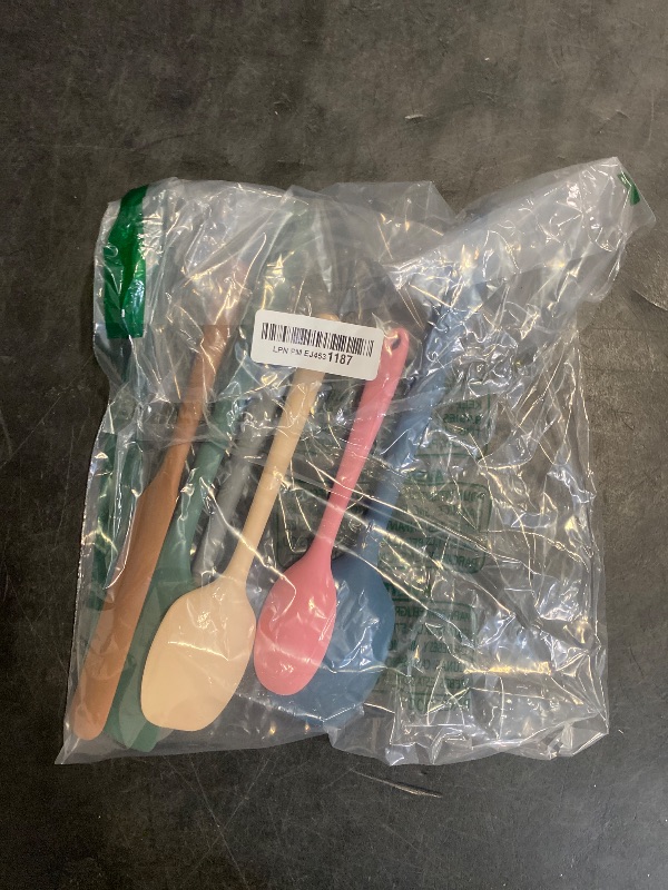 Photo 1 of ChefAide 5 Pieces Silicone Spatula Set, Food Grade Rubber Spatula, Upgrade Strong Handle with Ergonomic Grip, Heat Resistant Up to 600°F for Nonstick Cookware, Cooking