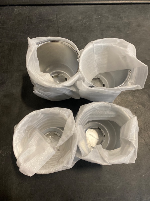 Photo 1 of AYZH 4 Pack 3-3/4 Inch Center Caps Push Through for Trailer Truck RV Wheels Rims 3-3/4" Center Bore Chrome Steel