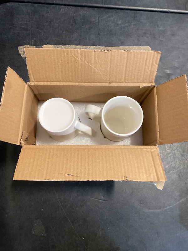 Photo 1 of Belinlen 2 Pack 16 OZ Coffee Cup Simple Pure White Ceramic Cup Plain Large Tall White Ceramic Milk Tea Coffee Mug with Handle