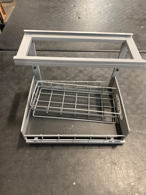 Photo 1 of 1 Pack 12.2"-17.5"H Under Sink Organizer Height Adjustable,2 Tier Pull Out Under Cabinet Organizers,Multi-Use Under Sink Storage for Kitchen Bathroom Cabinet-Gun Gray