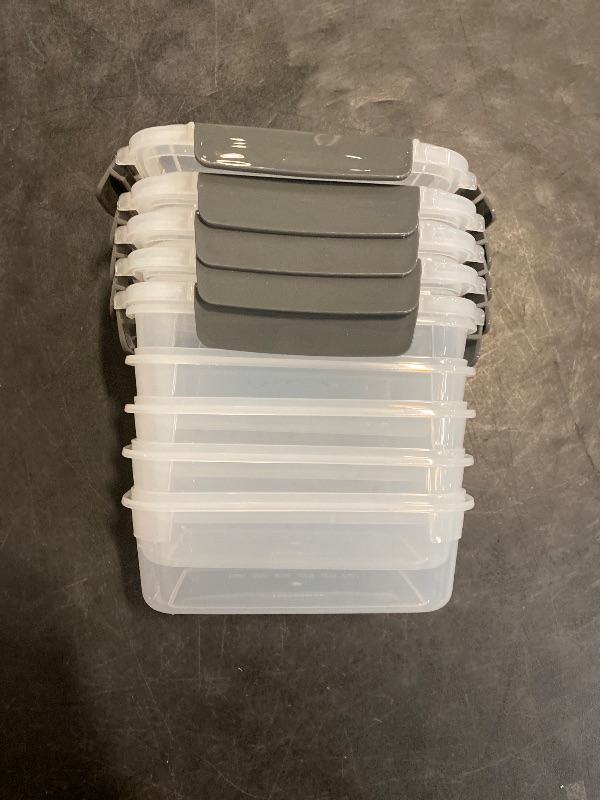 Photo 1 of YORY 3 cup Plastic Food Storage Containers with Lids Nestable Freezer Dishwasher Safe Rectangle Container Set,5-Pack