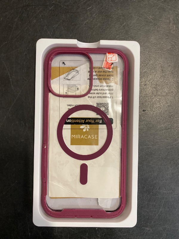 Photo 1 of Miracase for iPhone 16 Pro Max Case 6.9'', [Bubble Free] Full-Body Bumper Phone case with Built-in Full Glass Screen &Lens Protector,Compatible with MagSafe,Drop Proof 16 Pro Max Cover,Plum