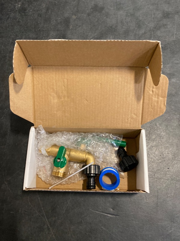 Photo 1 of Zyklonix Outdoor Faucet Double Outlet, 1/2 Inch Male Inlet NPT Thread,Wall Mounted Lead-Free Brass Tap with Dual 3/4 inch Outlet,2 Way Splitter,Ball Valves Spigot,for Garden Hose Connector