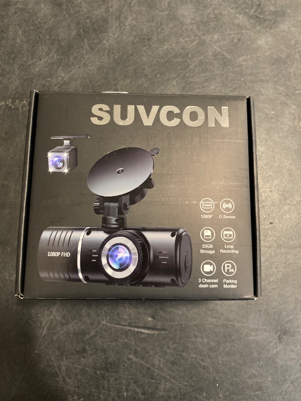 Photo 1 of Dash Cam Front and Rear, 1080P Dash Camera for Cars, 3 Channel Car Camera Front Rear and Inside with 32GB Card, Loop Recording, Night Vision, HDR, G-Sensor, 24Hr Parking