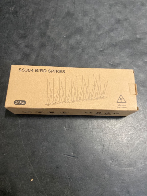 Photo 1 of Bird Spikes,24 Pack Stainless Steel Bird Spikes, Bird Spikes for Outside, Bird Deterrent Spikes for Pigeons and Other Animals, Pigeon Spikes for Garden Fence and Wall