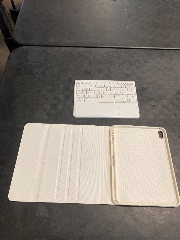 Photo 1 of CHESONA for iPad 10th Generation Case with Keyboard, 7 Color Backlight, Multi-Touch Trackpad, Flip Stand Case with Pencil Holder, 2 Wireless Channels for iPad (A16) 11th/10th Gen (2025/2022), White