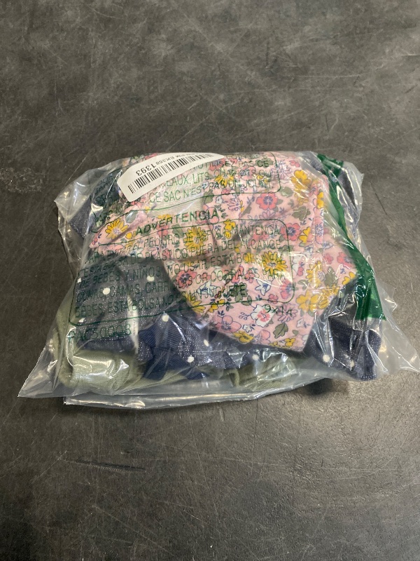 Photo 1 of (12M) Simple Joys by Carter's Girls' 3-Pack Knit Shorts, Denim Dots/Olive Hearts/Pink Floral, 12 Months