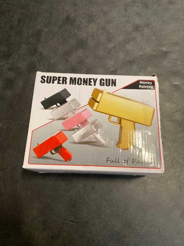 Photo 1 of Alagoo Super Money Guns Paper Playing Spary Money Gun Make it Rain Toy Gun, Handheld Cash Gun Fake Bill Dispenser Money Shooter Toy(Metallic Gold)