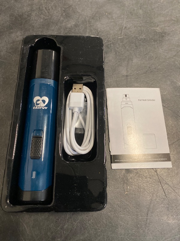Photo 1 of Casfuy Dog Nail Grinder Upgraded - Professional 2-Speed Electric Rechargeable Pet Nail Trimmer Painless Paws Grooming & Smoothing for Small Medium Large Dogs & Cats(Dark Blue)