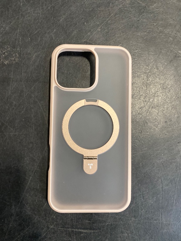 Photo 1 of TORRAS Desert Titanium for iPhone 16 Pro Max Case, [Military Grade Drop Tested][Fit for MagSafe] [Built-in Stand] Translucent Slim Soft Edge Case for iPhone 16 Pro Max 6.9" 2024, Rose Gold