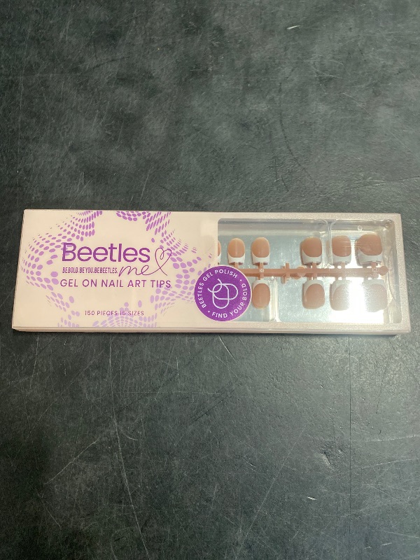 Photo 1 of Beetles Pre-French Tips Gel Nail Tips for Dark Skins- 4 in 1 150 PCS Short Square Brown French Tip Press on Nails Etch X Pre-Primer Base Coat, No File Need Easy False Nail Tips DIY Gift for Women