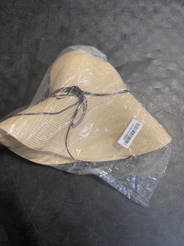 Photo 1 of Lanzom Womens Wide Brim Straw Hat Big Floppy Foldable Roll up Cap Beach Sun Hat UPF 50+(String-Beige)