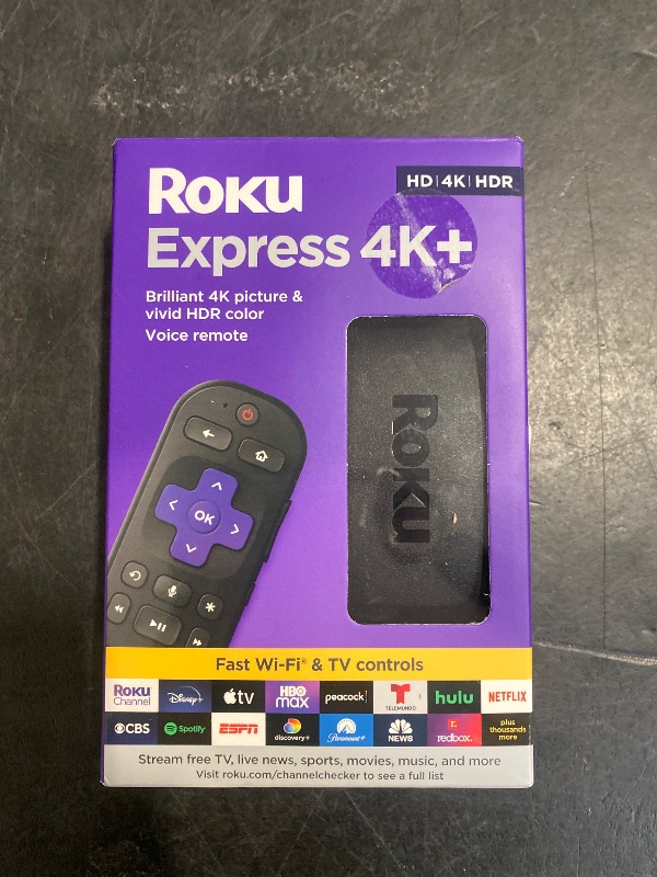 Photo 1 of Roku Express 4K+ | Roku Streaming Device 4K/HDR with Voice Remote, Free & Live TV