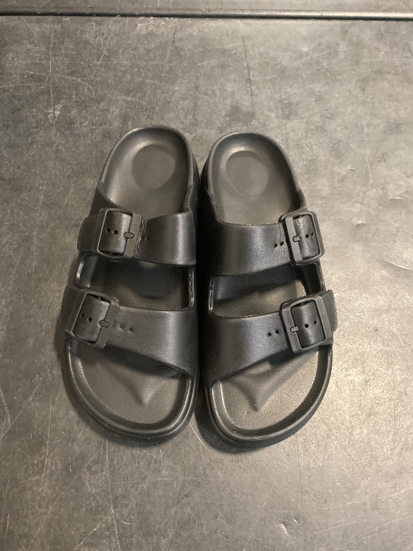 Photo 1 of SIZE (39/8) Womens Platform Sandals with Arch Support, Summer Beach Slides with Adjustable Buckle, Comfort Lightweight Chunky Cushion Slip on Sandal
