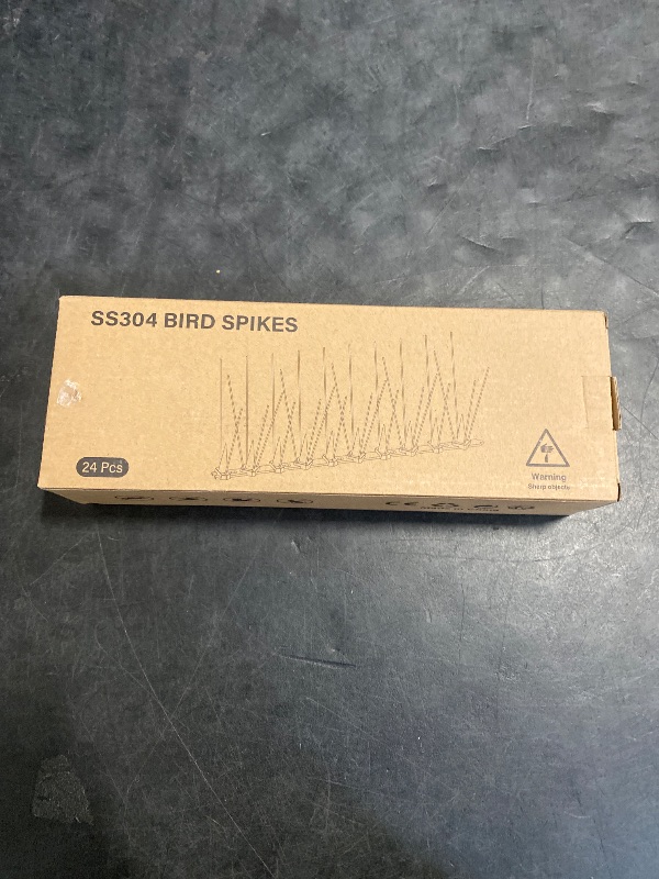 Photo 1 of Bird Spikes,24 Pack Stainless Steel Bird Spikes, Bird Spikes for Outside, Bird Deterrent Spikes for Pigeons and Other Animals, Pigeon Spikes for Garden Fence and Wall