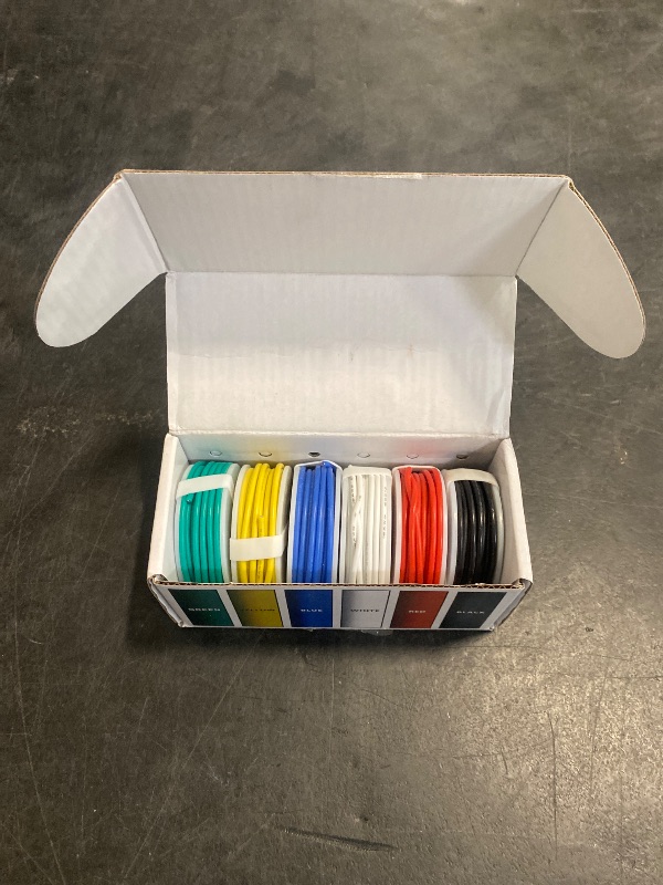 Photo 1 of CBAZY Hook up Wire Kit (Stranded Wire Kit) 18 Gauge Flexible Silicone Rubber Electric Wire 6 Colors 16.4 feet Each 18 AWG