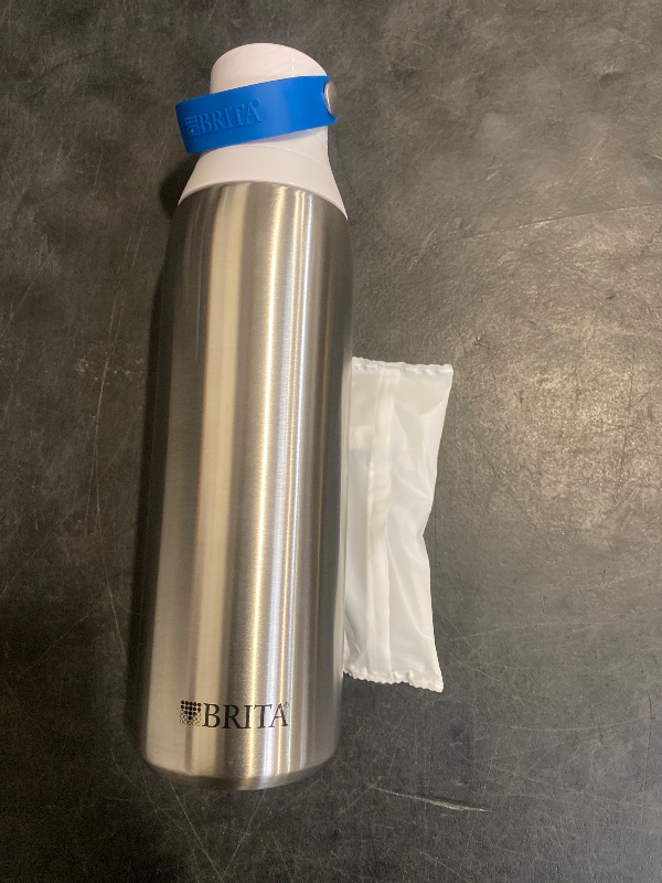 Photo 1 of Brita Stainless Steel Premium Filtering Water Bottle, BPA-Free, Reusable, Insulated, Replaces 300 Plastic Water Bottles, Filter Lasts 2 Months or 40 Gallons, Includes 1 Filter, Stainless - 20 oz.