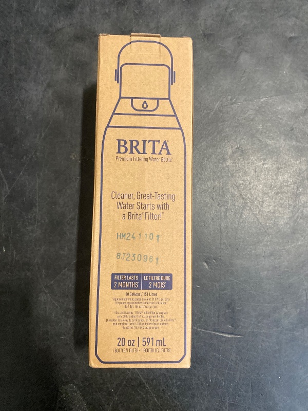 Photo 1 of Brita Stainless Steel Premium Filtering Water Bottle, BPA-Free, Reusable, Insulated, Replaces 300 Plastic Water Bottles, Filter Lasts 2 Months or 40 Gallons, Includes 1 Filter, Stainless - 20 oz.
