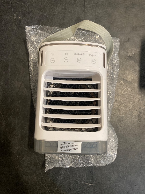 Photo 1 of Portable Air Conditioners, SMLEGFT Evaporative Air Cooler with 3 Speeds & 2/4/6/8H Timer, 7 Color Light & 900ml Large Tank, Dual Mist Spray & Dual Icebox, Personal Air Conditioner for Bedroom Office