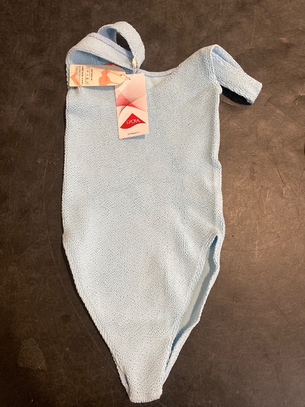 Photo 1 of One Size Fits S-XL Summer Mae Maternity One Piece Swimsuit Seamless Ribbed Bathing Suit Scoop Neck Pregnancy Swimwear  Blue