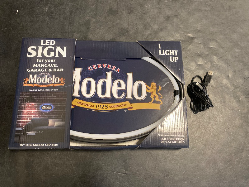 Photo 1 of Modelo Cerveza 1925 Vintage Inspired LED Neon Sign Retro Wall Décor for the Home, Game Room, Bar, or Man Cave (16.25" x 10.25")