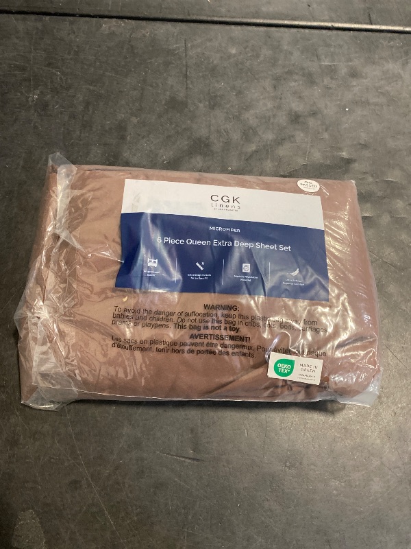 Photo 1 of Extra Deep Queen Sheet Set - 6 Piece Breathable & Cooling Sheets - Hotel Luxury Bedding Set w/18-24 Inch Extra Deep Pockets - Easy & Secure Fit - Super Soft, Wrinkle Free & Comfy - Brown, Queen Size