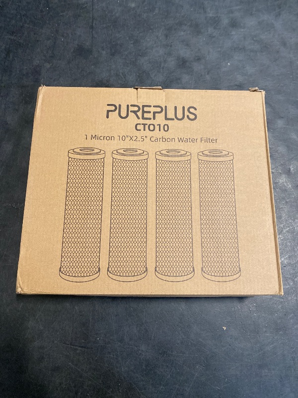 Photo 1 of 1 Micron 2.5" x 10" Whole House CTO Carbon Water Filter Cartridge Replacement for Under Sink Water Filter System, Dupont WFPFC8002, WFPFC9001, FXWTC, SCWH-5, WHEF-WHWC, WHCF-WHWC, AMZN-SCWH-5, 4Pack