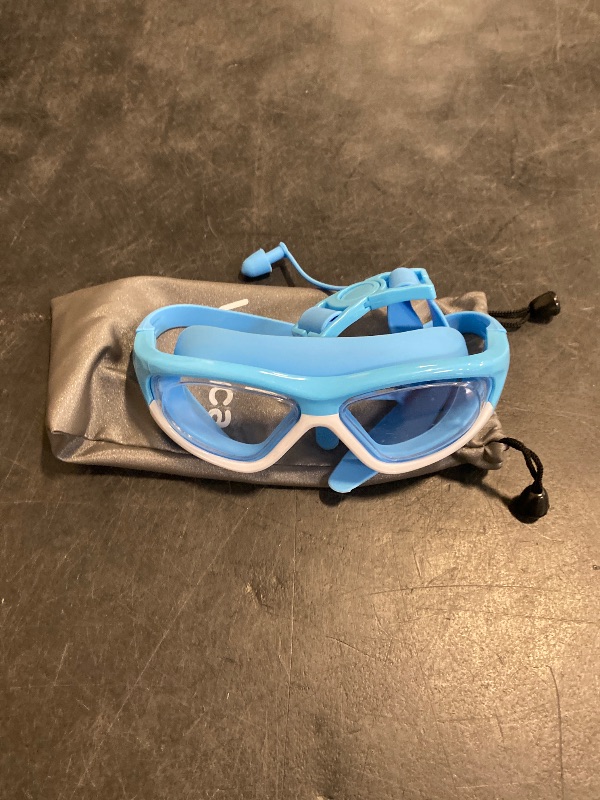 Photo 1 of Vvinca Kids Swim Goggles, Wide View Anti-Fog Quick Adjustable Strap Swim Mask with Ear Clip Nose Clip for Child Swimming Lesson, No Leaking Water Pool Glasses for Toddlers Girls Boys Age 3-12 (Blue)