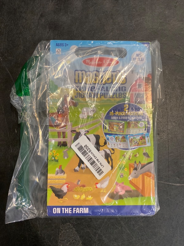 Photo 1 of Melissa & Doug Take-Along Magnetic Jigsaw Puzzles Travel Toy On the Farm (2 15-Piece Puzzles) - FSC Certified