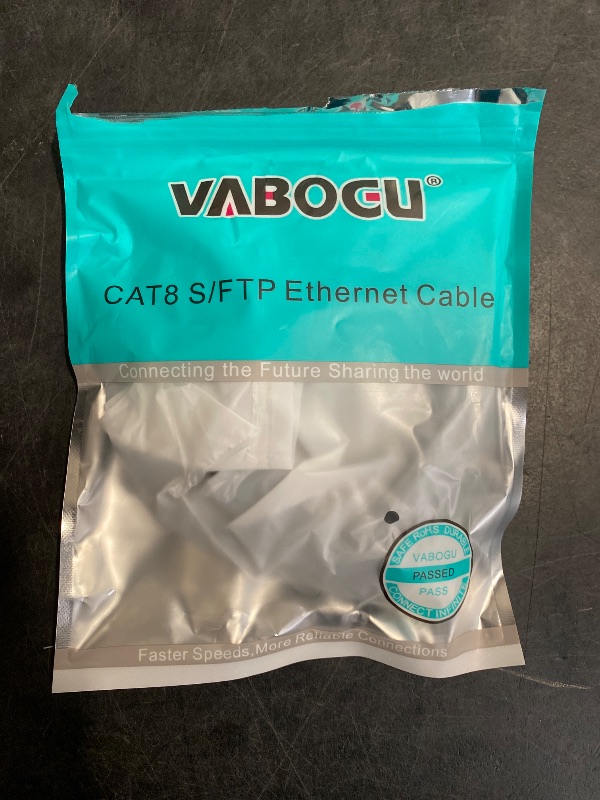 Photo 1 of Vabogu Cat 8 Ethernet Cable, 5ft Heavy Duty High Speed Internet Network Cable, 26AWG, 2000MHz 40Gbps with Gold Plated RJ45 Connectors, Shielded for Indoor & Outdoor Use