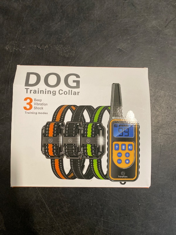 Photo 1 of Heaflex Dog Shock Collar with Remote, Dog Training Electric Collar, Waterproof Rechargeable, 1640ft Dog Shock Collar with LED Light, Beep, Vibration, Shock for Medium/Large 3 Electronic Collars Dogs
