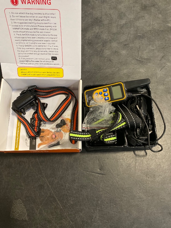 Photo 1 of Heaflex Dog Shock Collar with Remote, Dog Training Electric Collar, Waterproof Rechargeable, 1640ft Dog Shock Collar with LED Light, Beep, Vibration, Shock for Medium/Large 3 Electronic Collars Dogs