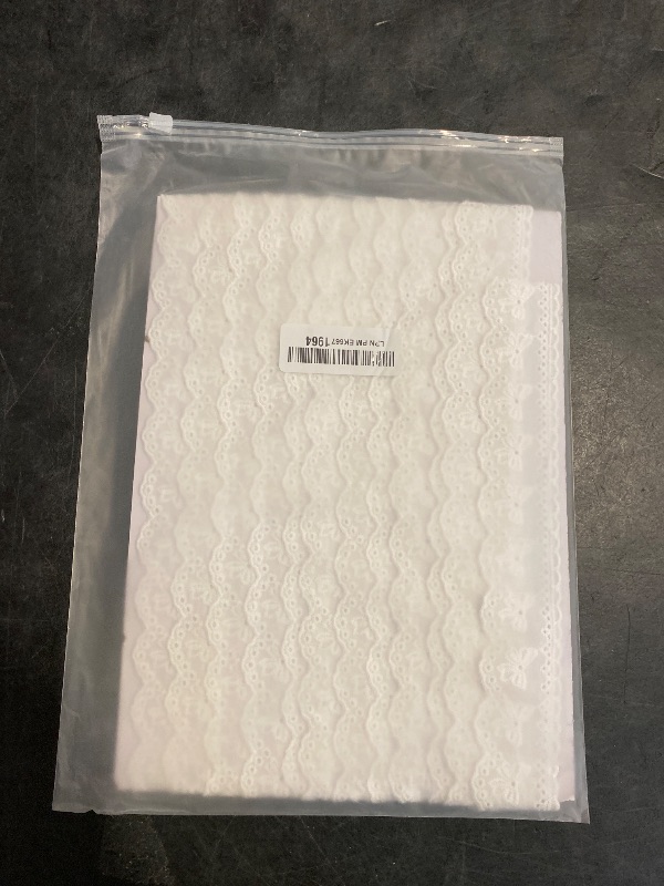 Photo 1 of IDONGCAI Eyelet Lace Trim Cotton White Lace Ribbon Embroidery Trim for Sewing Craft Fabric for Home Decor Supply (1.57'' Width)
