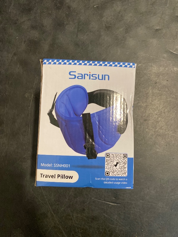 Photo 1 of SARISUN Travel Pillow for Airplanes, Airplane Pillow with Eye Mask, Travel Pillows for Long Flight Sleeping, Travel Neck Pillows for Road Trip Car Headrest, Stop Bobble Head Neck Pain, Dark Grey
