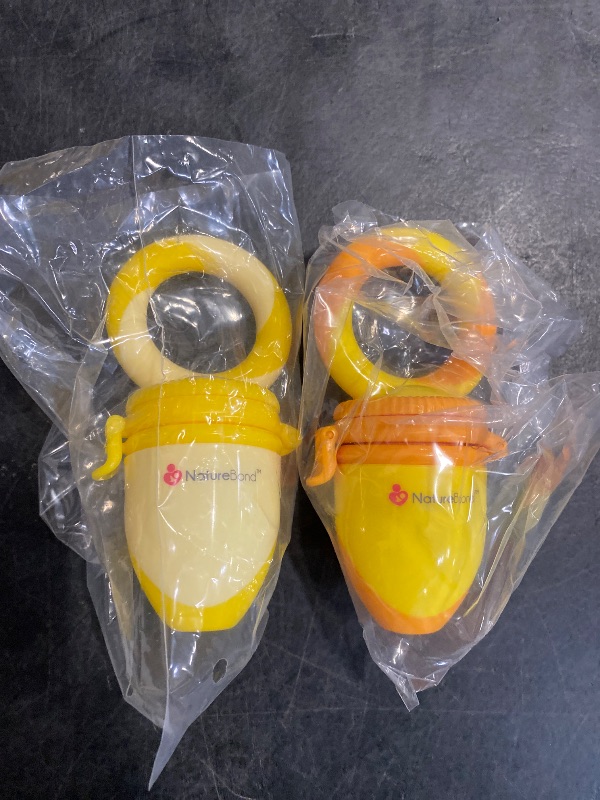 Photo 1 of NatureBond Baby Food Feeder/Fruit Feeder Pacifier Nibbler (2 Pack) - Infant Teething Toy Teether Weaning in Appetizing Colors | + Additional Silicone Sacs