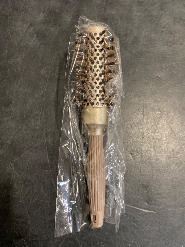 Photo 1 of BANGMENG Round Barrel Anti-Static Hair Brush with Boar Bristles, Nano Thermal Ceramic Ionic Tech | For Extra Shine | Protect Hair, Enhance Texture, For Straightening & Drying (1 1/4 inch)