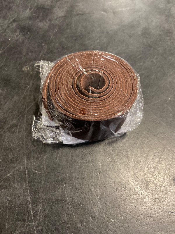 Photo 1 of Genuine Leather Strip 1 1/2 Inch Wide 64 Inches Long for DIY Craft Projects, 1.8-2mm Thick, Coffee Brown