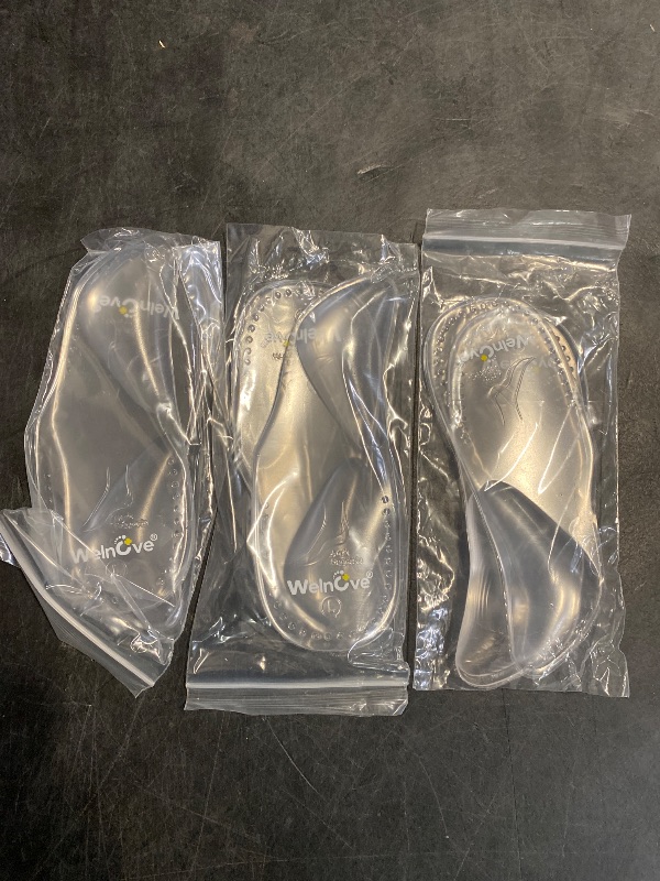Photo 1 of Welnove Arch Support Inserts for Plantar Fasciitis - Self Adhesive Gel Arch Supports for Flat Feet and Foot Pain Relief - Reusable Arch Cushions Pads for Sandals Slippers Flats for Women & Men,S