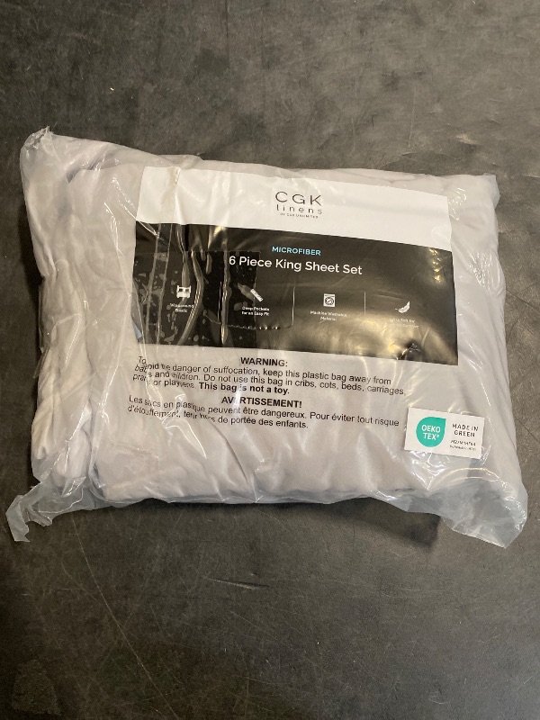 Photo 1 of King 6 Piece Sheet Set - Comfy Breathable & Cooling - Ultra-Soft Hotel Luxury Bedding Set with 8-16 Inch Deep Pockets - 1 Flat & 1 Fitted Sheet & 4 Pillowcases - Wrinkle Free & Easy Care - Light Grey