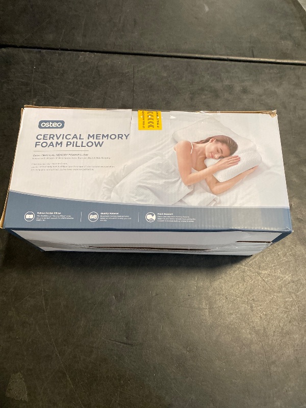 Photo 1 of Osteo Cervical Pillow for Neck Pain Relief, Hollow Design Odorless Memory Foam Pillows with Cooling Case, Adjustable Orthopedic Bed Pillow for Sleeping, Support for Side Back Sleepers