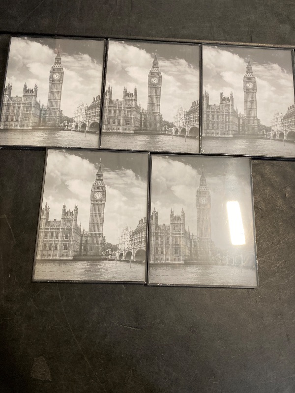Photo 1 of GOmaize Front Loading Black Picture Frame 8x10 Set of 5 Wall and Table Mounting