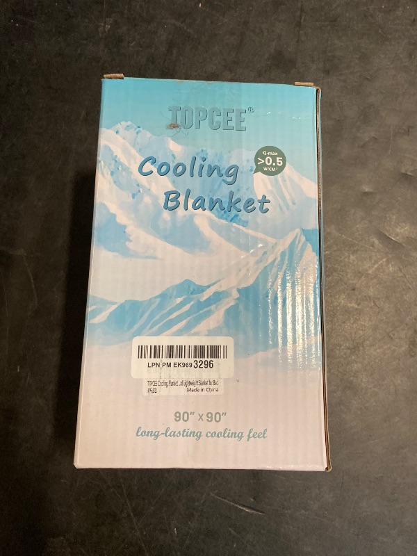 Photo 1 of Topcee Cooling Blanket (90"x90"Queen Size) for Sweats Absorbs Heat to Keep Adults Cool on Warm Nights, Q-Max 0.5 for Hot Sleepers, Ultra-Cool Lightweight Blanket for Bed