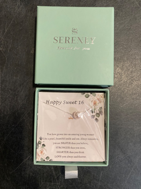 Photo 1 of Sereney Sweet 16 Gifts for Girls Sterling Pink Pearl Necklace as 16th Birthday Gifts for Girls, Gifts for 16 Year Old Girl Adjustable Length 16 Year Old Girl Birthday Gift Ideas Trendy 2025