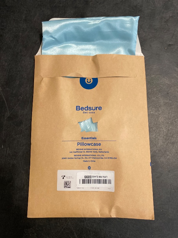 Photo 1 of Bedsure Satin Pillowcase 2 Pack Similar to Silk Pillow Cases Standard Size, Pillow Case for Sleeping Women with Envelope Closure, Gifts for Women Men, Light Blue, 20x26 Inches, 2pcs