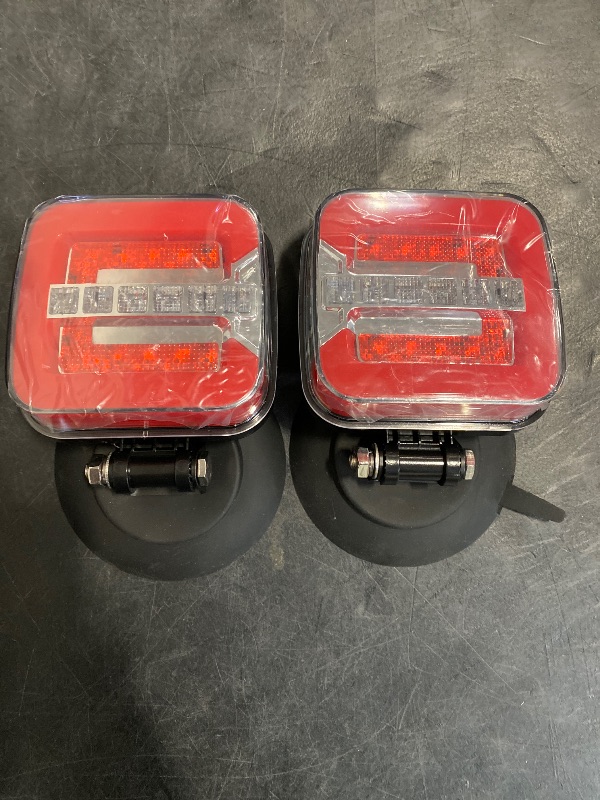 Photo 1 of inhtgeas Wireless Trailer Lights Magnetic - Adjustable Magnetic Tow Light with 2 Mounting Options Rechargeable Towing Tail Light Kit Reverse Light for Trucks, Boat, RV, Vehicle, Caravan