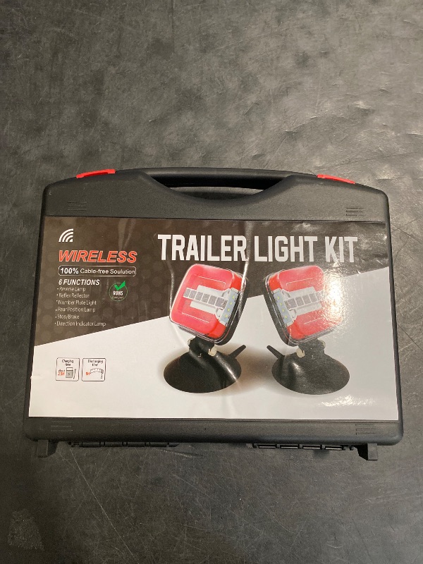 Photo 1 of inhtgeas Wireless Trailer Lights Magnetic - Adjustable Magnetic Tow Light with 2 Mounting Options Rechargeable Towing Tail Light Kit Reverse Light for Trucks, Boat, RV, Vehicle, Caravan