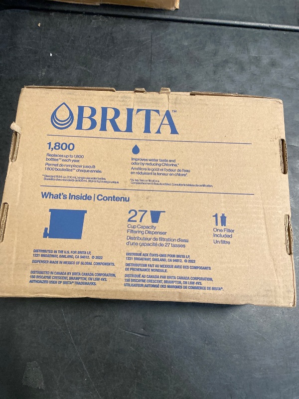 Photo 1 of Brita UltraMax Large Water Dispenser With Standard Filter, BPA-Free, Reduces Copper, Cadmium and Mercury Impurities, Lasts 2 Months or 40 Gallons, Includes 1 Filter, Kitchen Accessories, Large 27-Cup